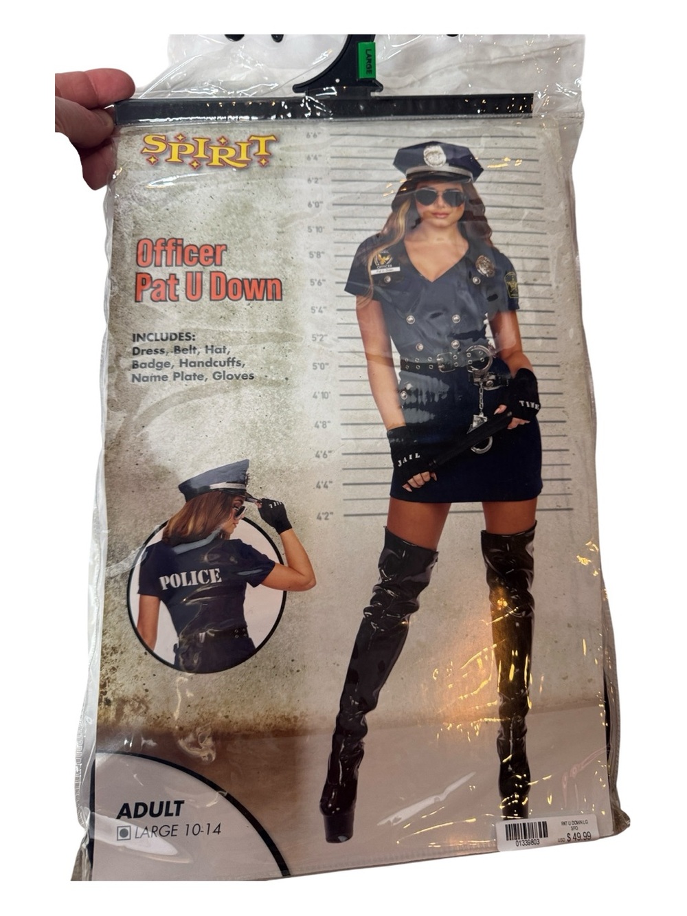 Spirit Women’s Police Officer Costume. Size Lg (10-14).